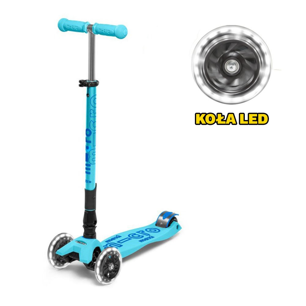 Hulajnoga Maxi Micro Deluxe Foldable Bright Blue LED 2026 składana