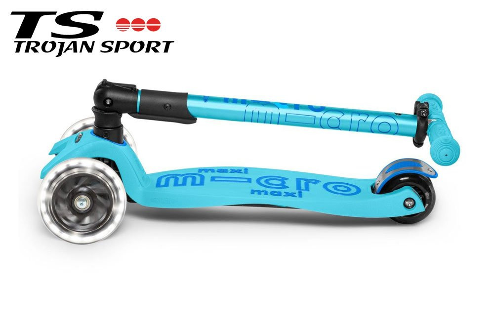Hulajnoga Maxi Micro Deluxe Foldable Bright Blue LED 2026 składana