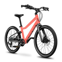 Rower dziecięcy Woom Explore 4 Neon Coral 20" 2026 + podpórka + bidon Woom Glug