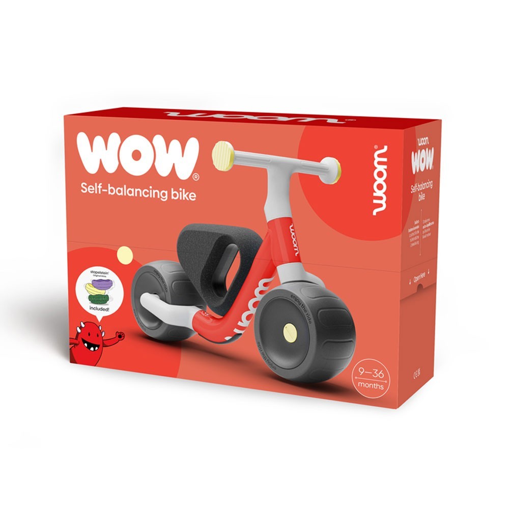 Rowerek biegowy samobalansujący Woom WOW Red Limited + Stapelstein Orginal mini 2026