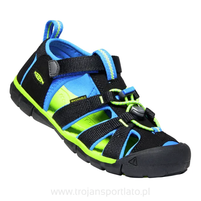Buty sandały sportowe dziecięce Keen Seacamp II CNX Black Brilliant Blue 2024