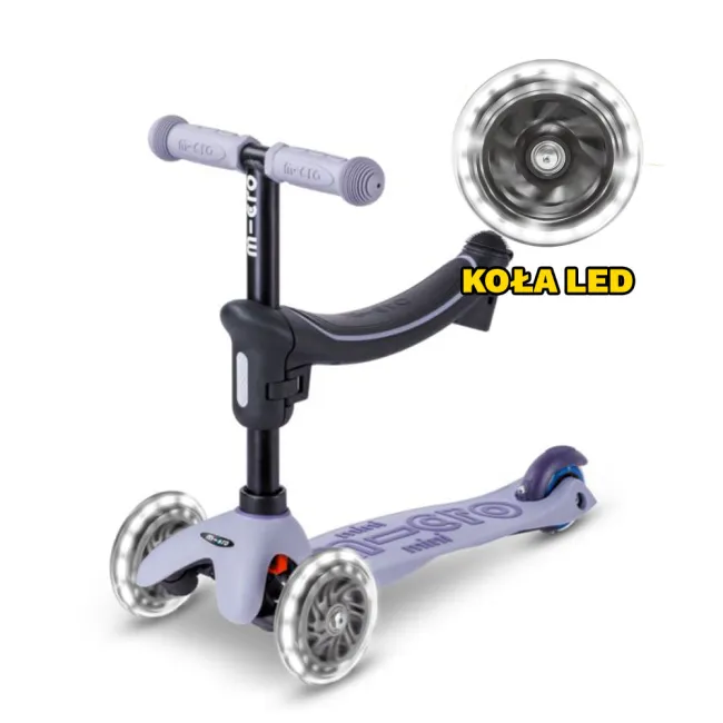 Jeździk i Hulajnoga Micro Mini2grow Deluxe LED 2.0. Lavender Mist 2026