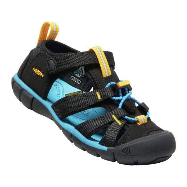 Buty sandały sportowe dziecięce Keen Seacamp II CNX Black/Keen Yellow 2022