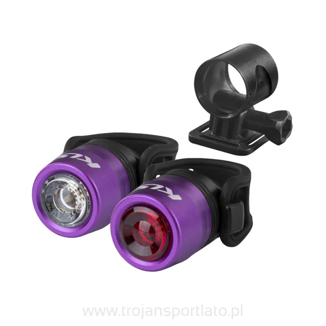 Lampki rowerowe Kellys IO USB Purple SET