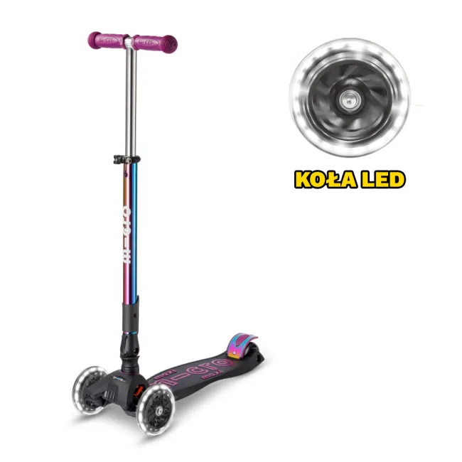 Hulajnoga Maxi Micro Deluxe Foldable Neochrome Purple LED 2026 składana