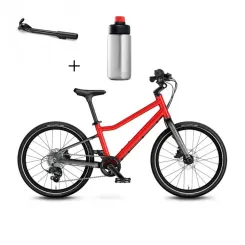 Rower dziecięcy Woom Explore 4 Red 20" + Podpórka WOOM Leggie + Butelka Woom GLUG z uchwytem