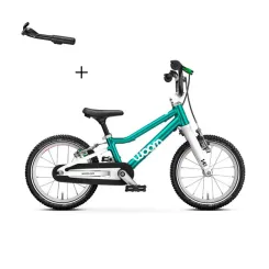 Rowerek dziecięcy Woom 2 GO Metallic Turquoise 14"  + Podpórka WOOM Leggie