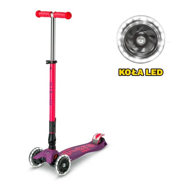 Hulajnoga Maxi Micro Deluxe Foldable Neon Ultra Pink LED 2026 składana