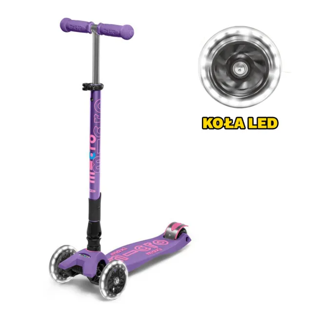 Hulajnoga Maxi Micro Deluxe Foldable Purple LED 2024 składana