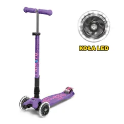 Hulajnoga Maxi Micro Deluxe Foldable Purple LED 2025 składana