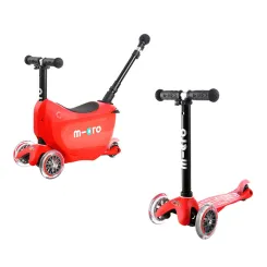 Jeździk i Hulajnoga Micro Mini2Go Deluxe Plus Red 2023